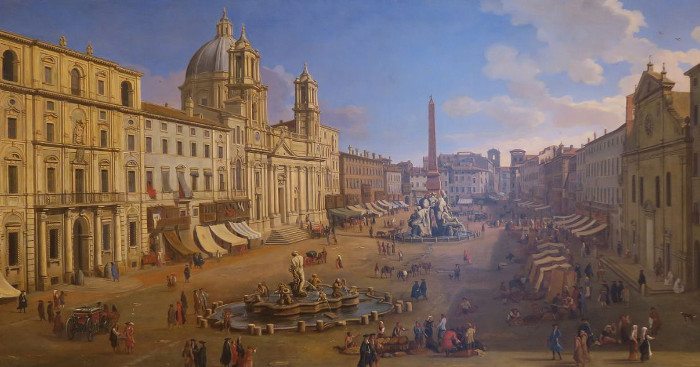 The Fountain of the Four Rivers in Rome