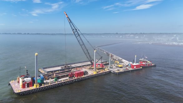 Repair Project Begins on South Pier in Algoma