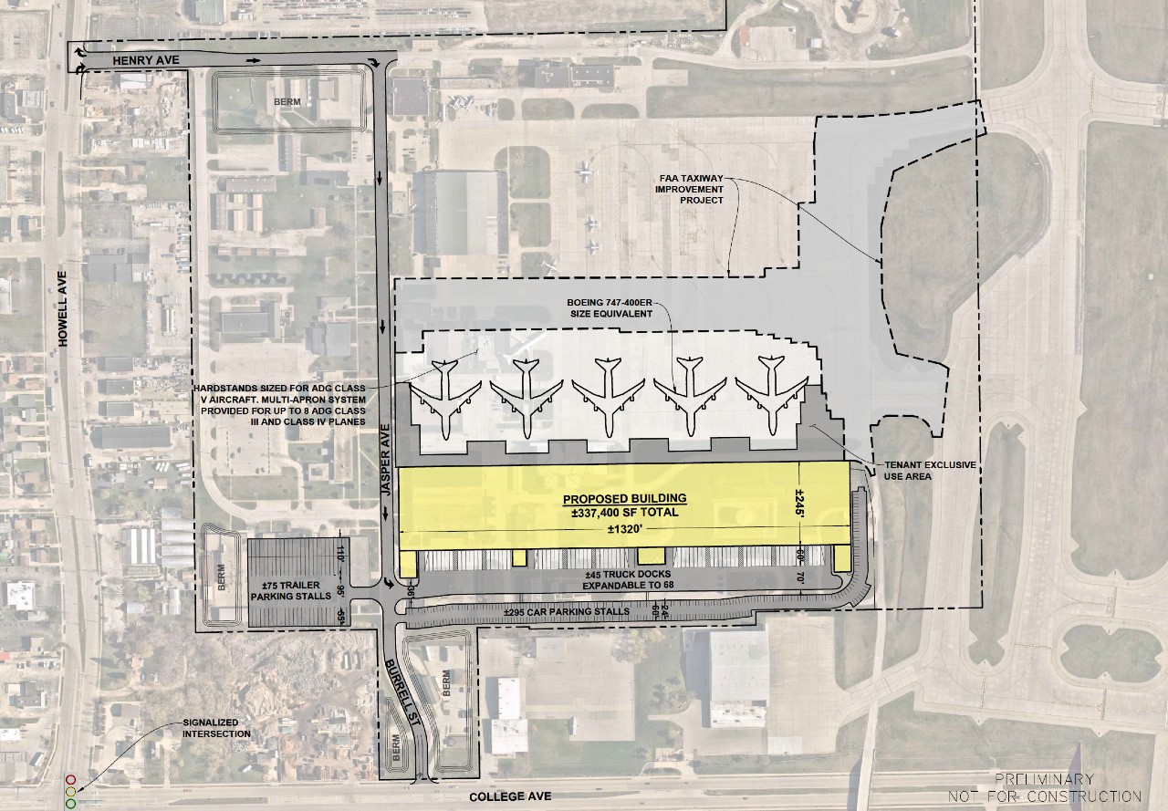 🔒 Developer increases size of planned air cargo facility at Mitchell International