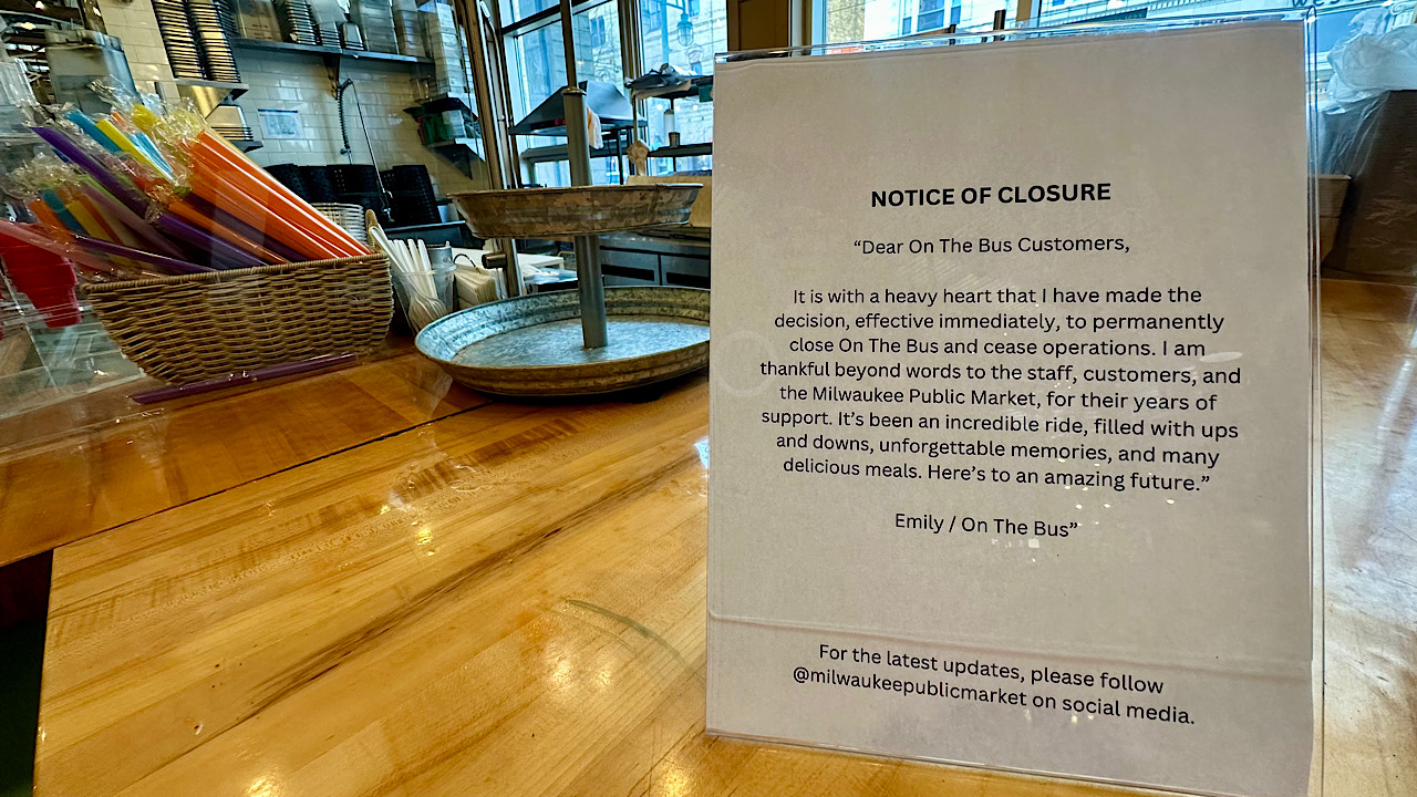 On The Bus vegan restaurant at the Milwaukee Public Market closes