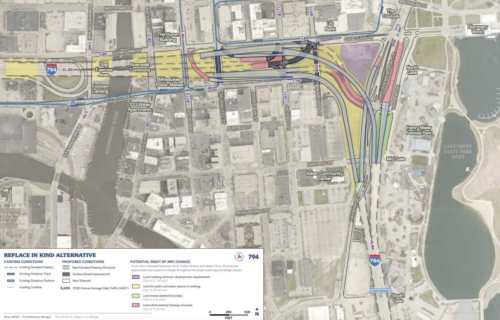 WisDOT study says I-794 removal would create major development opportunity, but at significant cost and would bring increased traffic issues